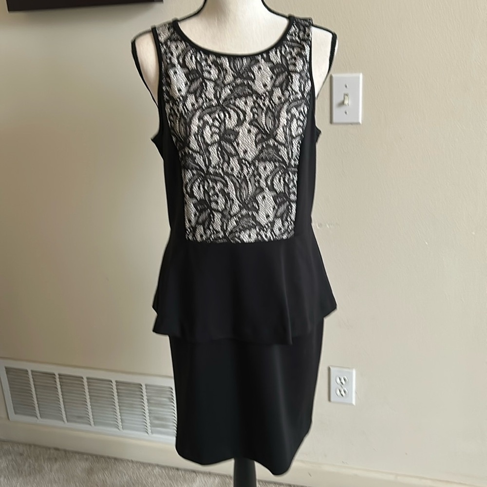 Kensie Black and White Lace Dress